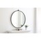 Metal frame Round Mirror with decorative hook 28 inch Black finish